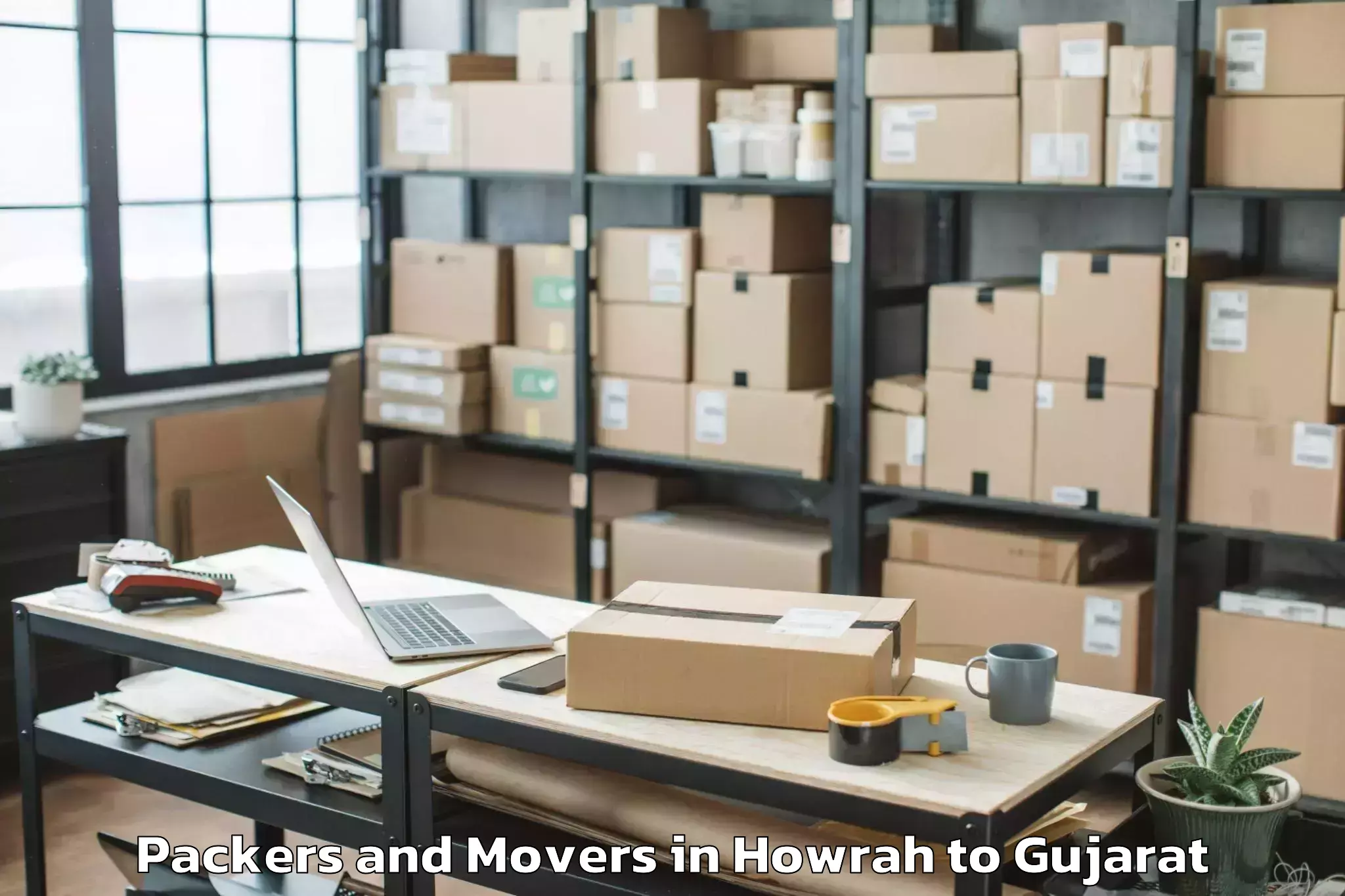 Trusted Howrah to Savarkundla Packers And Movers